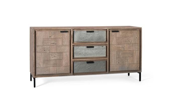 GINER Y COLOMER Aparador en bois d'acacia et métal 160cm